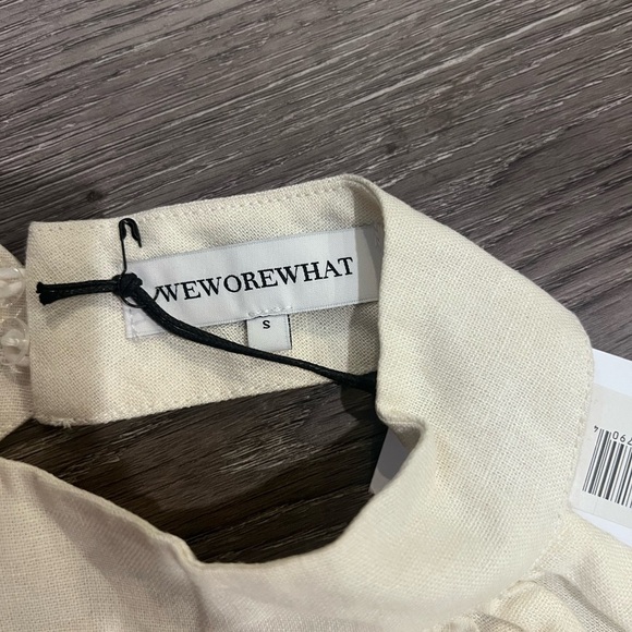 NWT WeWoreWhat Cream Crop Top - Picture 5 of 6